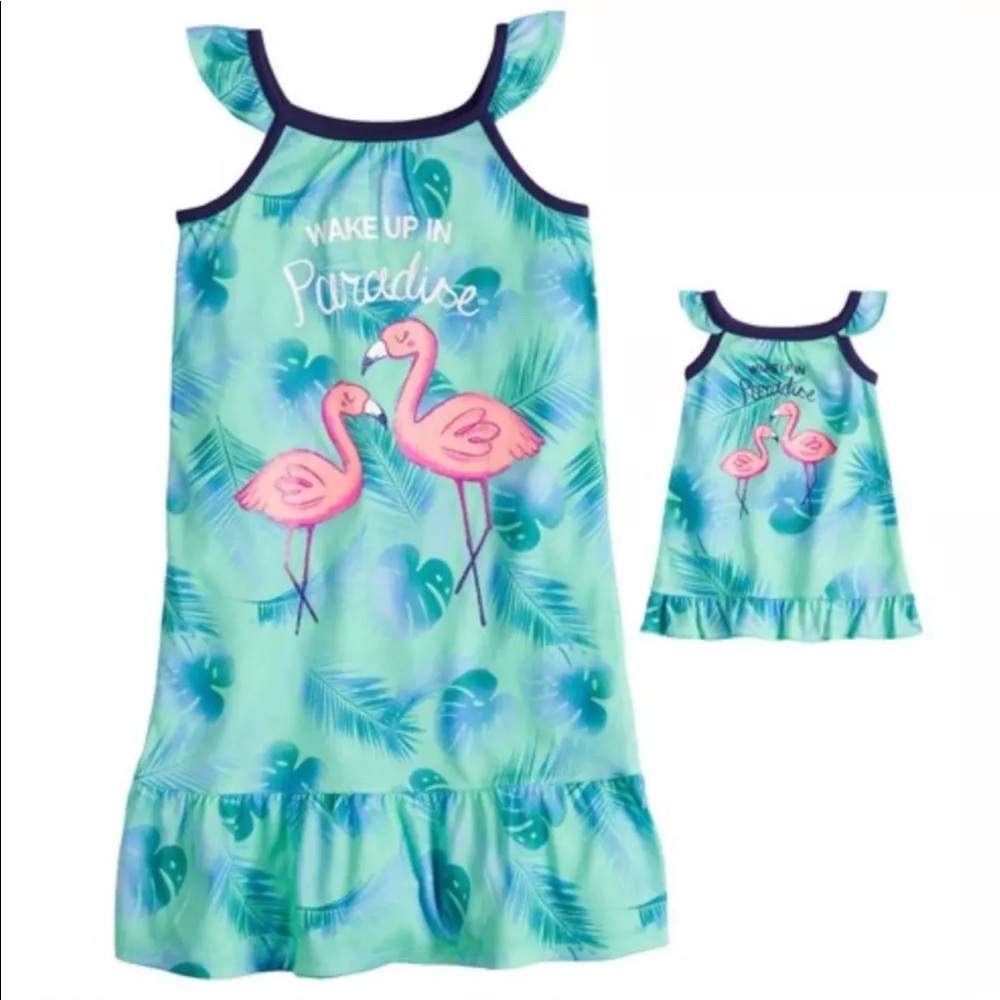 Girls Sz 4 Nightgown Sleepwear & Doll Pajama Dress